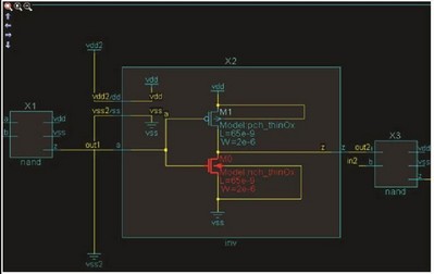 圖2：采用 Calibre PERC 的 TDDB 檢查法：一個具有高壓路徑的薄柵氧 PMOS（型號：pmos_lv）可能會導(dǎo)致 NTBI 。